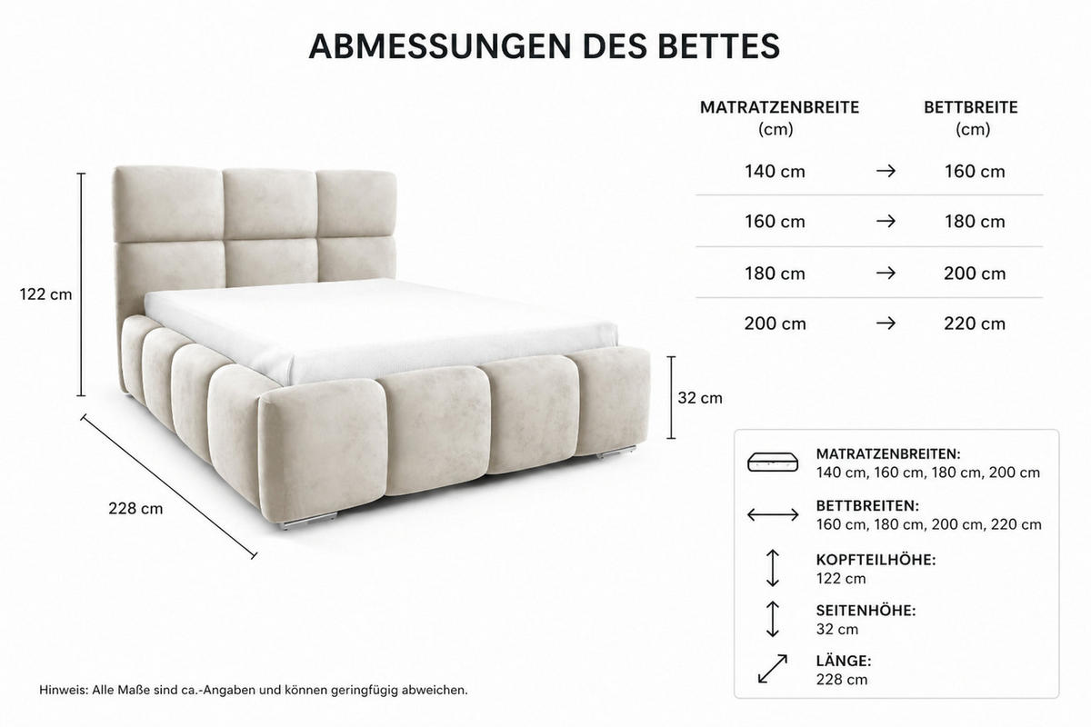 POLSTERBETT TRIO, 200x200 cm, Doppelbett mit Bettkasten, Velourstoff, Frabe: Grau - Grau, Holz/Kunststoff (200/200cm)