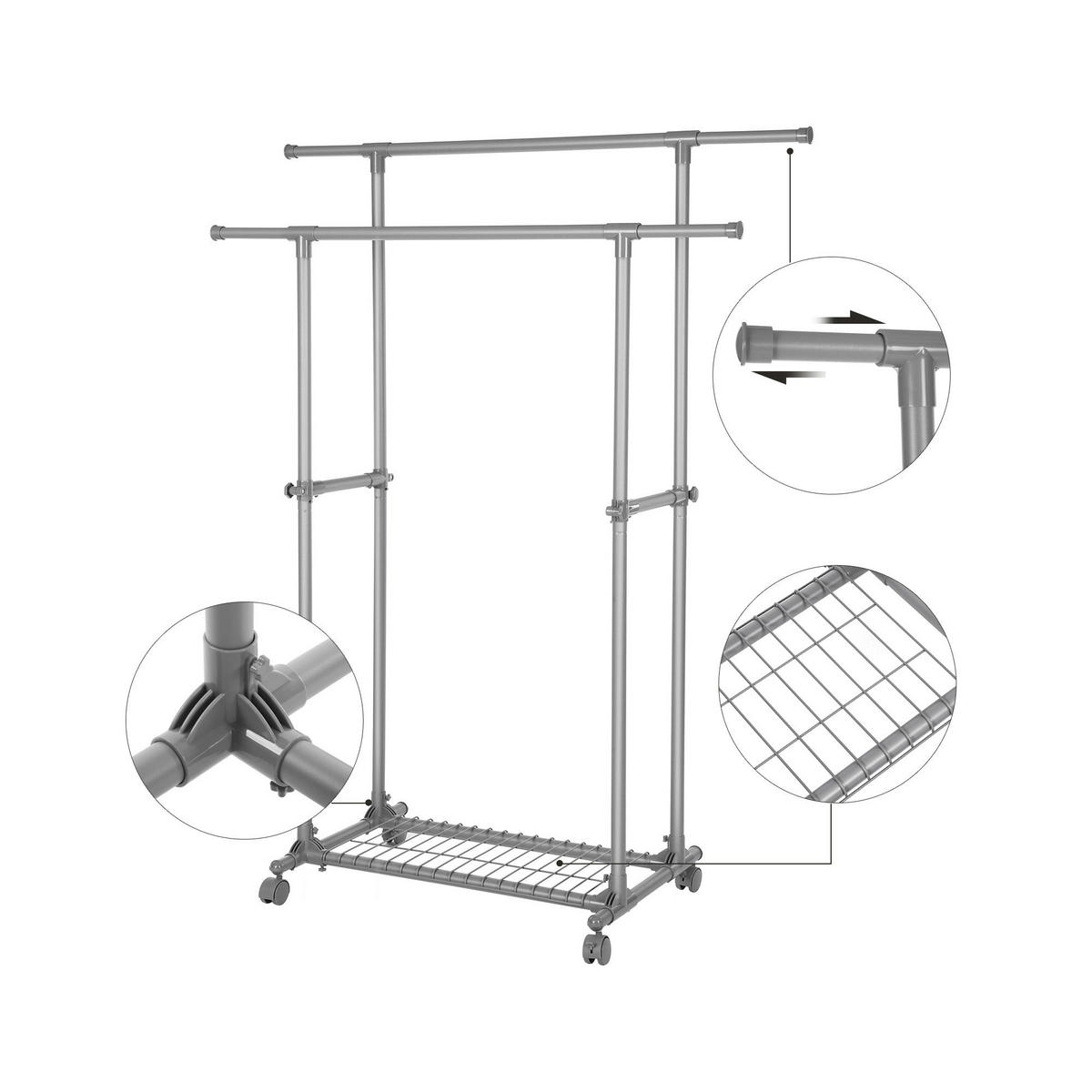 KLEIDERSTÄNDER - Grau, Metall (52/166/87cm) - Hansiro
