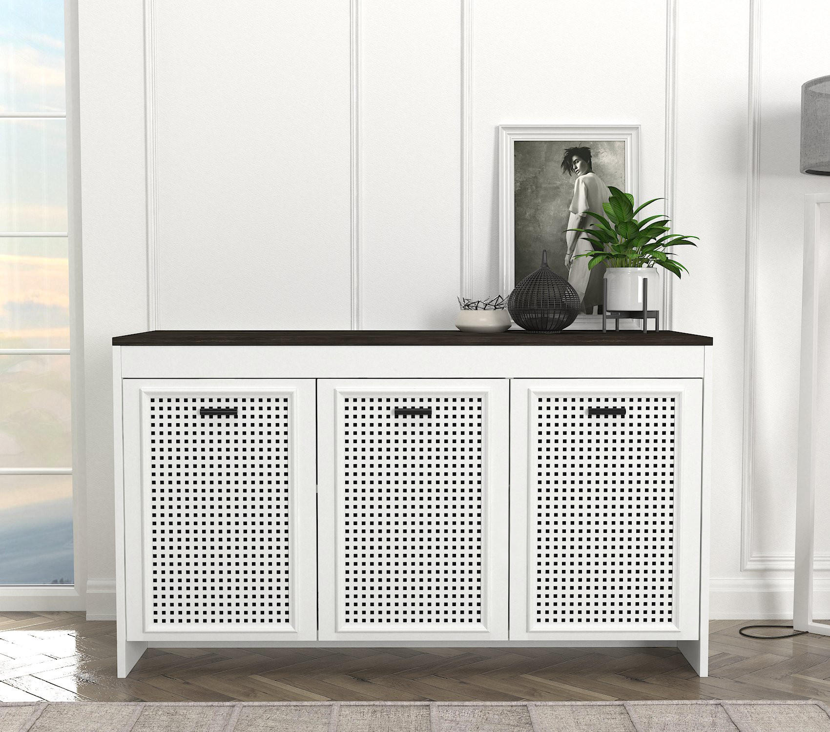SIDEBOARD Done Weiß Rebab 120 cm - Schwarz/Weiß, Holzwerkstoff/Metall (120/75/45cm) - moebel17