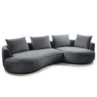 BIGSOFA - Grau, Kunststoff/Textil (322/82/154cm) - home24