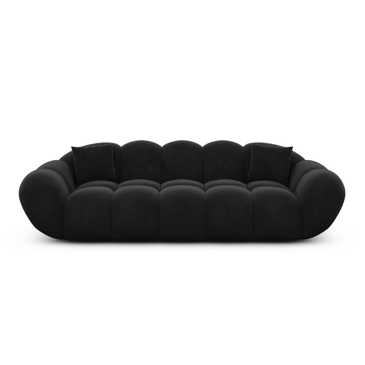 3-SITZER-SOFA Liva Schwarz Samtstoff - Schwarz, Textil (233/70/93cm) - VAROYAL