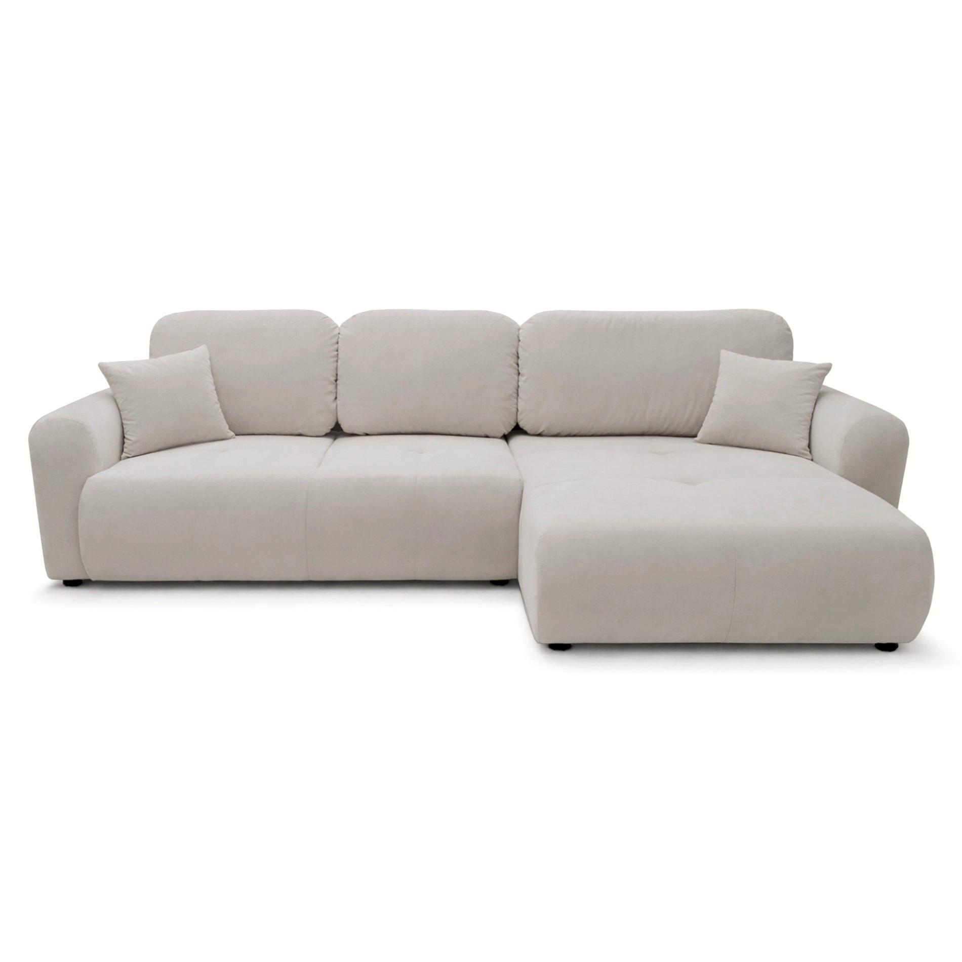 ROHOVÁ ROZKLÁDACÍ POHOVKA Olido šedobéžový velur - černá/šedohnědá, textil/plast (279/150cm) - Selsey