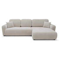 ROHOVÁ POHOVKA Olido Šedobéžový Velur - černá/šedohnědá, textil/plast (279/150cm) - Selsey