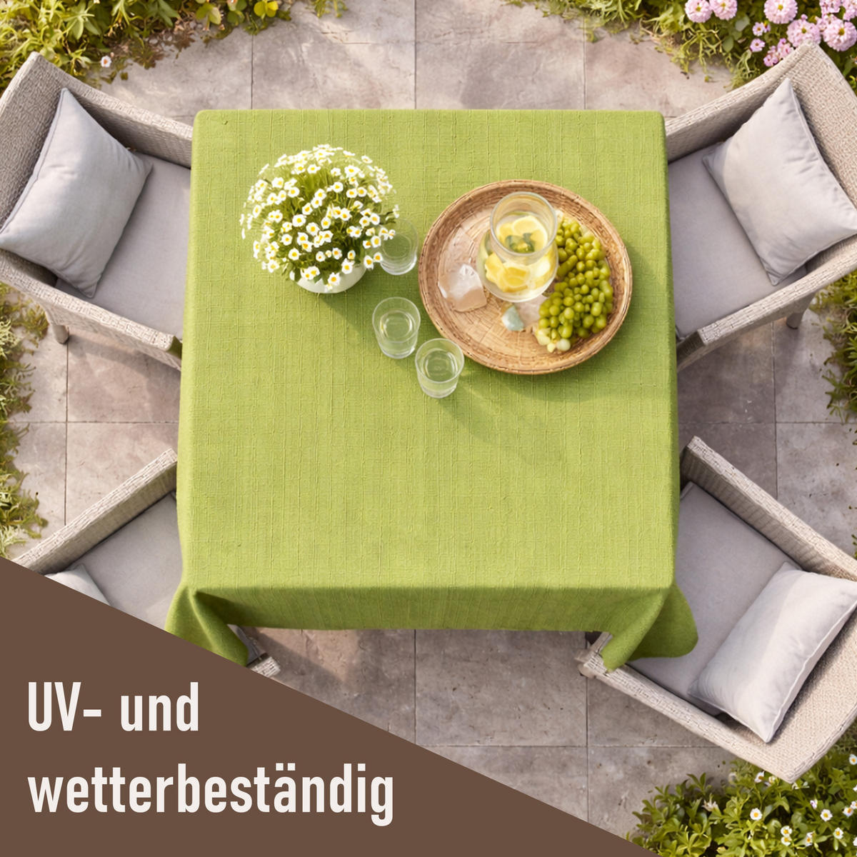 TISCHDECKE Garten Weichschaum 130x160cm - Hellgrün - Hellgrün, Kunststoff (160/130cm) - Bestlivings