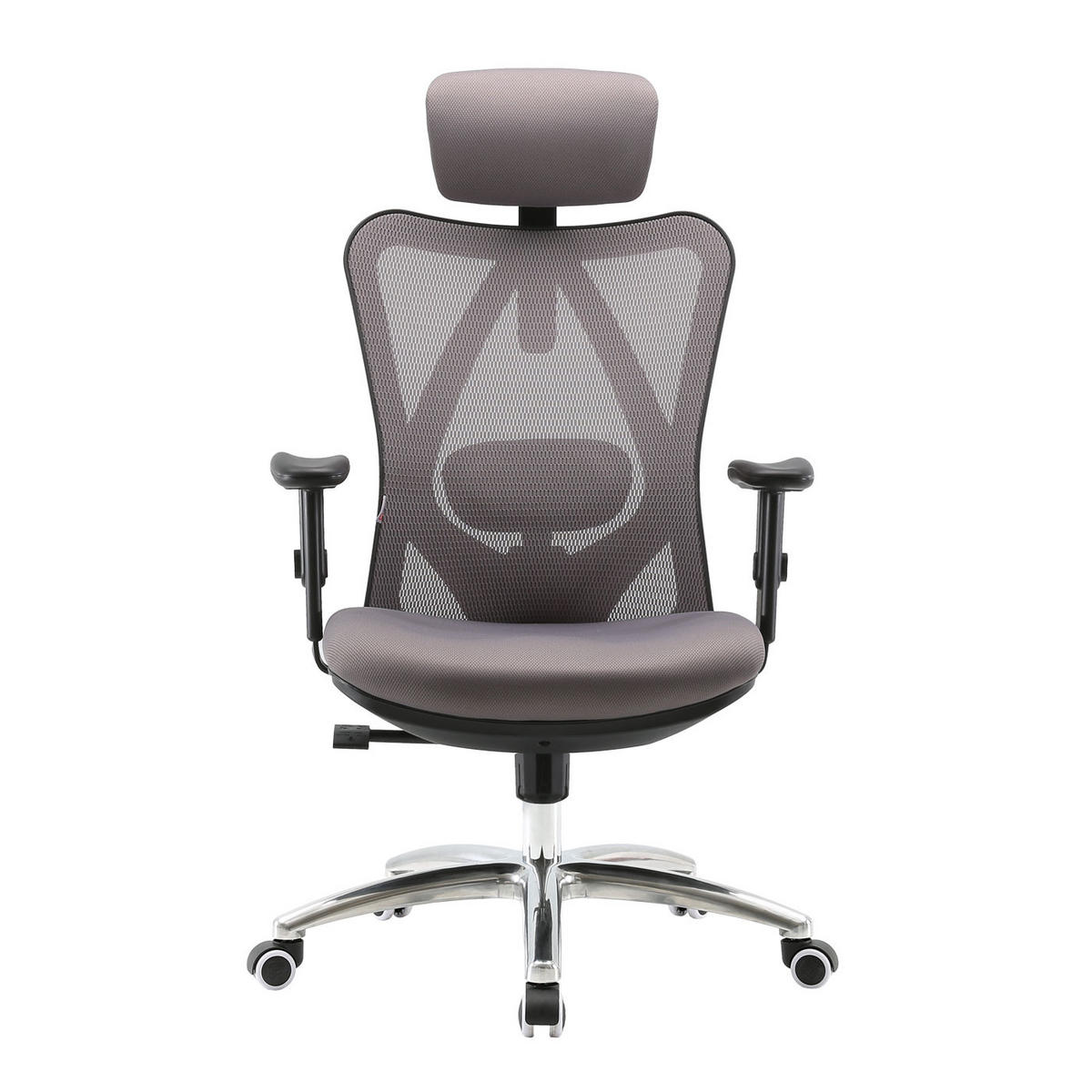 DREHSTUHL HxBxT 129x66x69cm Sitzhöhe 42cm ergonomisch verstellbare Lordosenstütze 150kg belastbar ohne Fußstütze Grau - Grau, Kunststoff (66/129/69cm) - PROREGAL