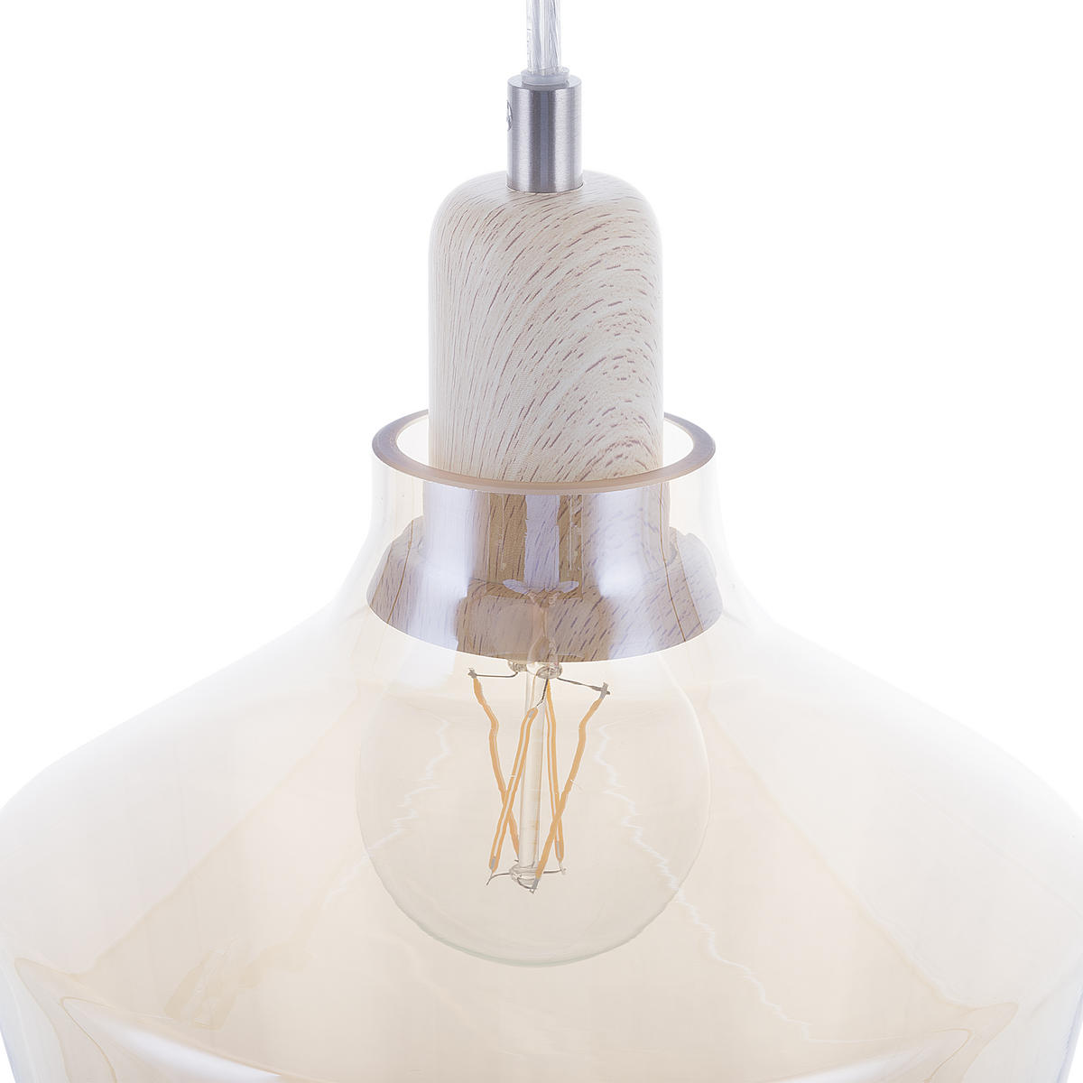 HÄNGELEUCHTE Santon 20/20/136 cm - Transparent, Glas (20/20/136cm) - Beliani