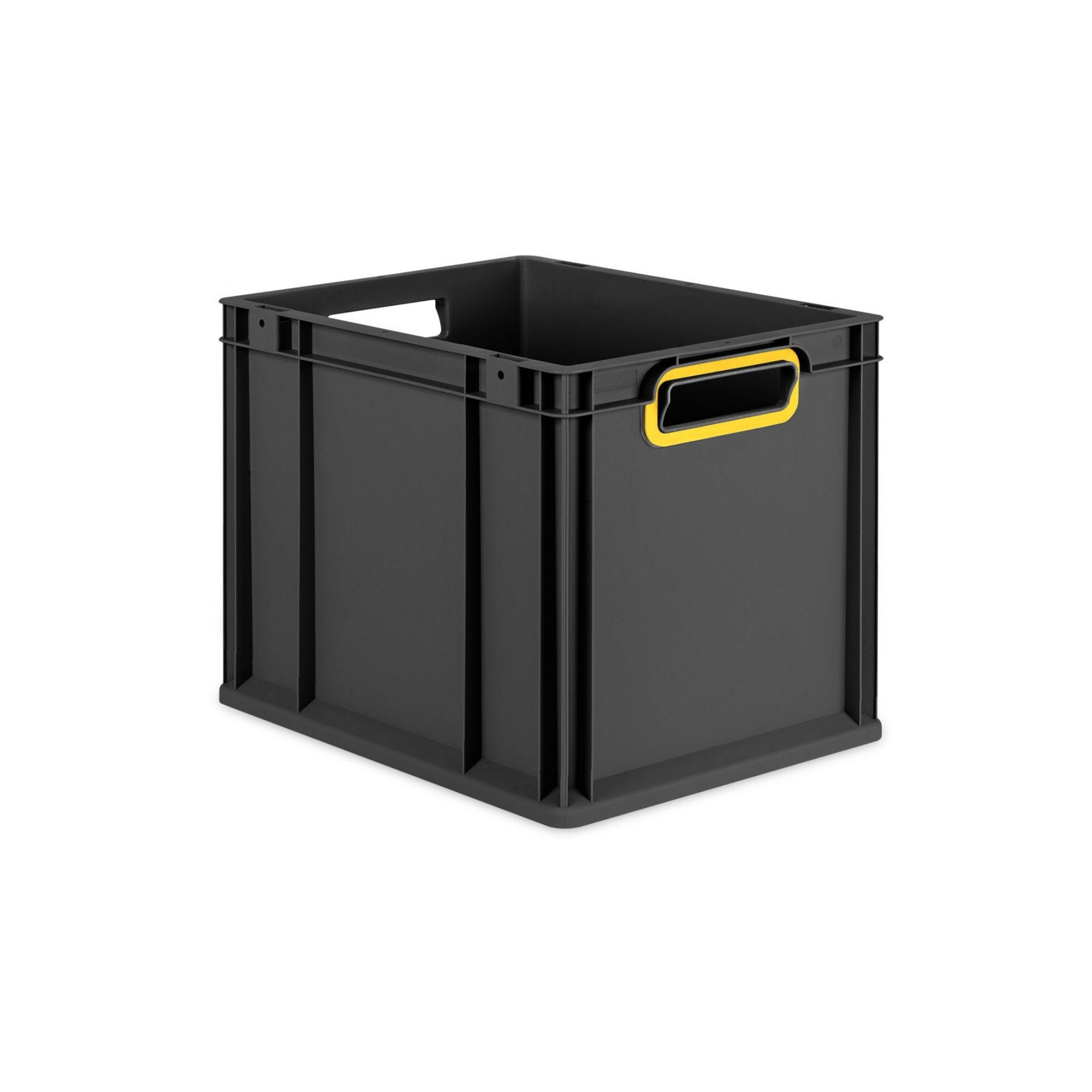 EUROBOX NextGen Color 32x30x40 cm 30 Liter Griffe gelb offen, Schwarz - Gelb/Schwarz, Kunststoff (30/32/40cm) - PROREGAL
