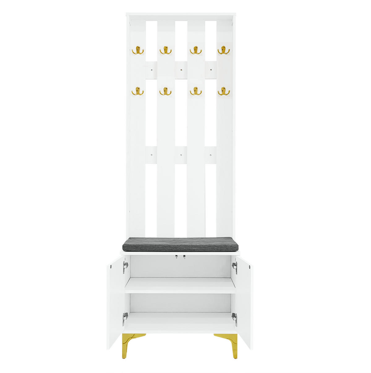 GARDEROBE 60,5/180,5/35,2 cm Weiß aus Spanplatte mit Push-to-open - Weiß, Holzwerkstoff (35.2/180.5/60.5cm) - OKMYHOME