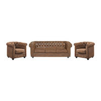 SOFAGARNITUR ohne Schlaffunktion - 5 Personen - Stoff, Stoff - Braun - - Braun, Textil (205/72/78cm) - Vente-Unique