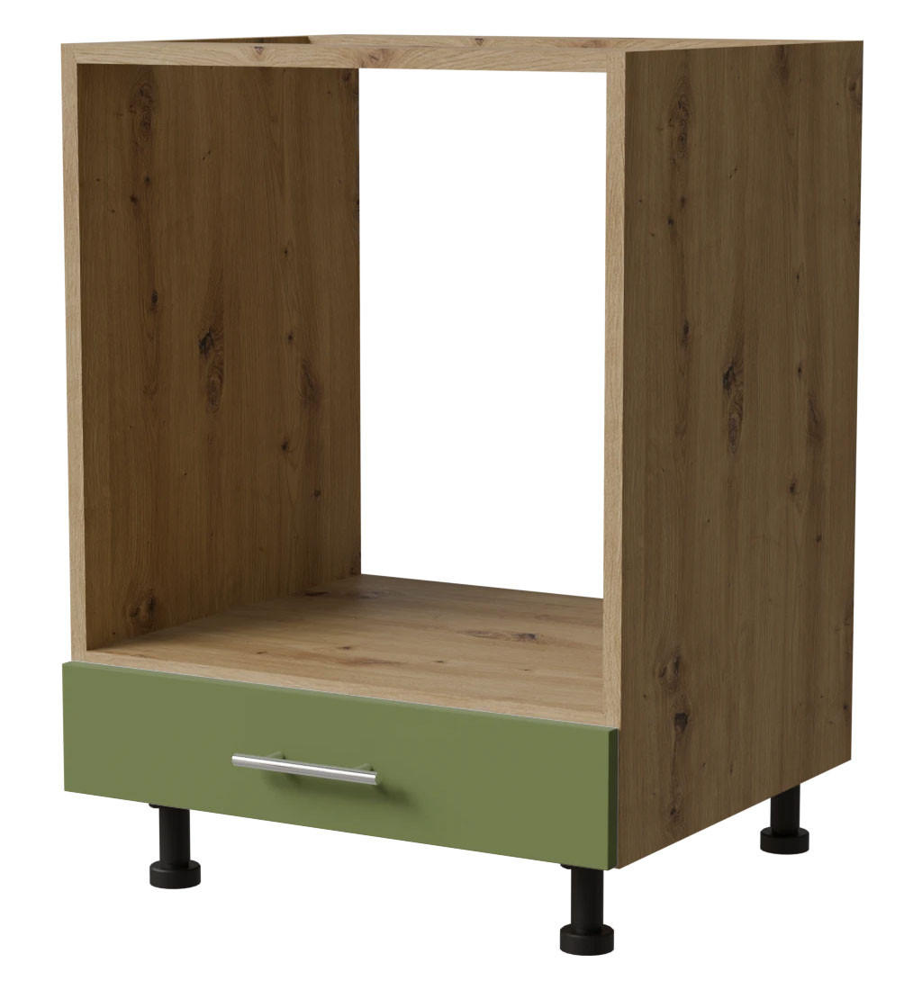 HERDUMBAUSCHRANK Brerra D11K/60 Eiche Artisan / RAL 6025 farngrün Matt 60 / 50 / 82cm - Eiche Artisan/Grün, Holz/Holzwerkstoff (60/82/50cm) - Feldmann-Wohnen
