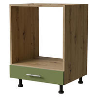 HERDUMBAUSCHRANK Brerra D11K/60 Eiche Artisan / RAL 6025 farngrün Matt 60 / 50 / 82cm - Eiche Artisan/Grün, Holz/Holzwerkstoff (60/82/50cm) - Feldmann-Wohnen