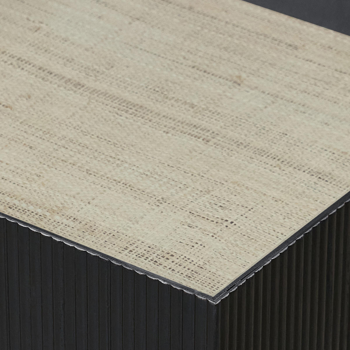 BEISTELLTISCH EVA Schwarz/Natur - Transparent/Schwarz, Holzwerkstoff (50/50/45cm) - SVITA