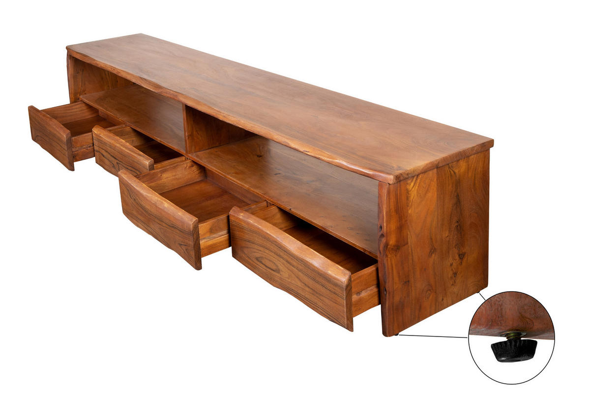 LOWBOARD DAHLIA - Braun/Naturfarben, Akazienholz/Holz (230/50/45cm) - SAM
