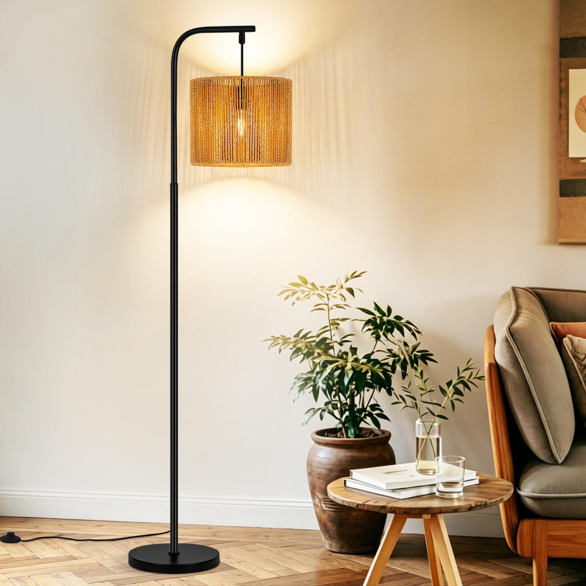 STOJACÍ LAMPA 25/23,5/164 cm - černá, kov (23.5/25/164cm) - Nettlife