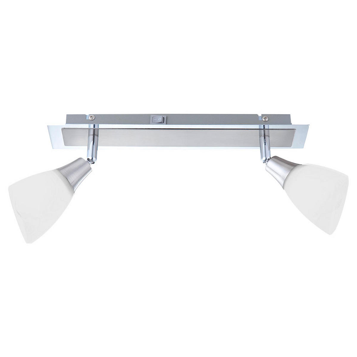 LED DECKENLEUCHTE FRANK Silber Glas weiß - Silberfarben, Metall (35/6.5/18cm) - Globo Lighting