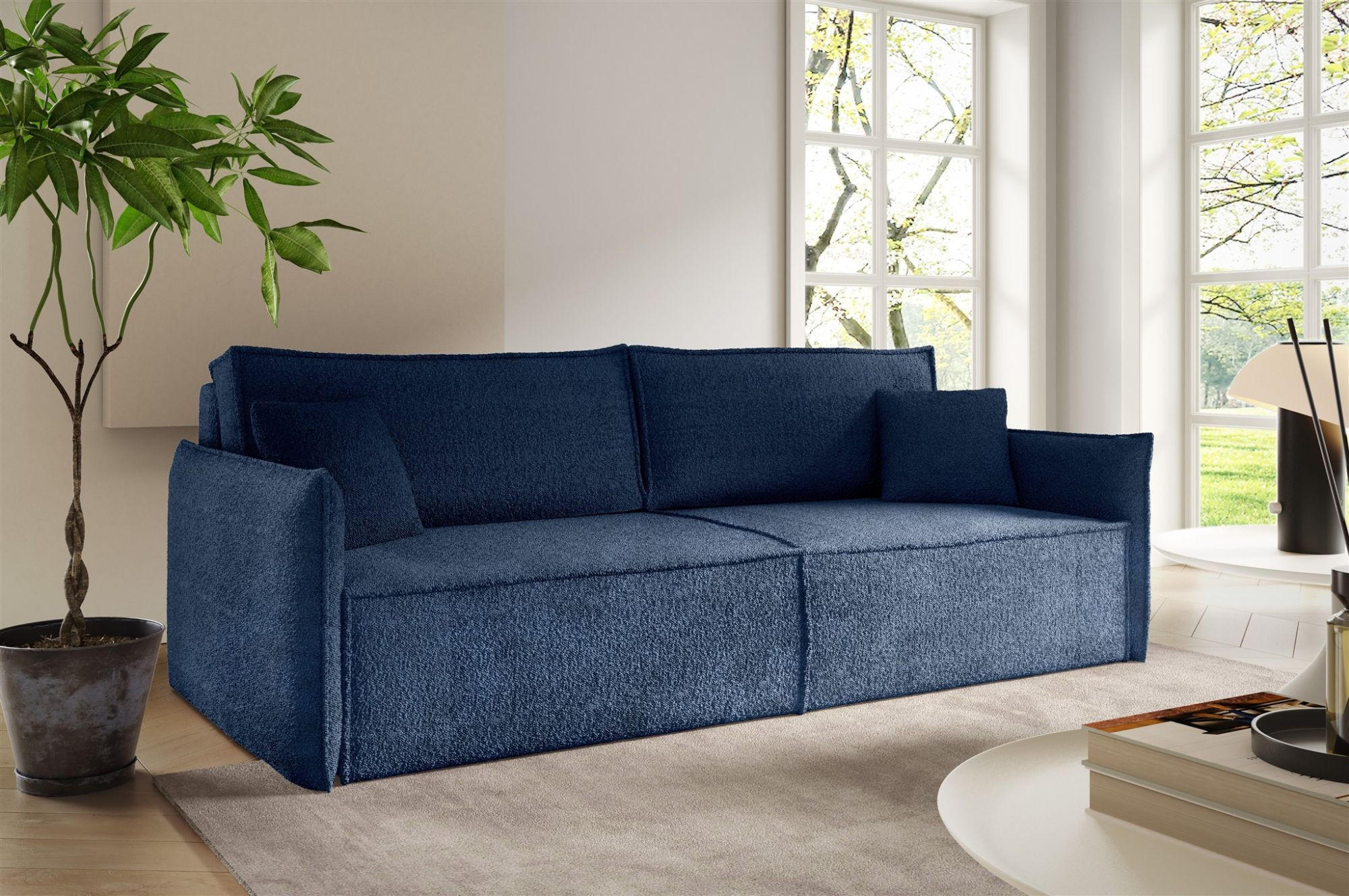SCHLAFSOFA Lagos - Blau, Holzwerkstoff/Textil (221/70/105cm) - Fun Möbel