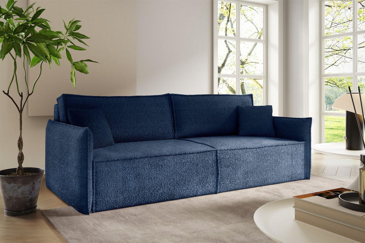SCHLAFSOFA Lagos - Blau, Holzwerkstoff/Textil (221/70/105cm) - Fun Möbel