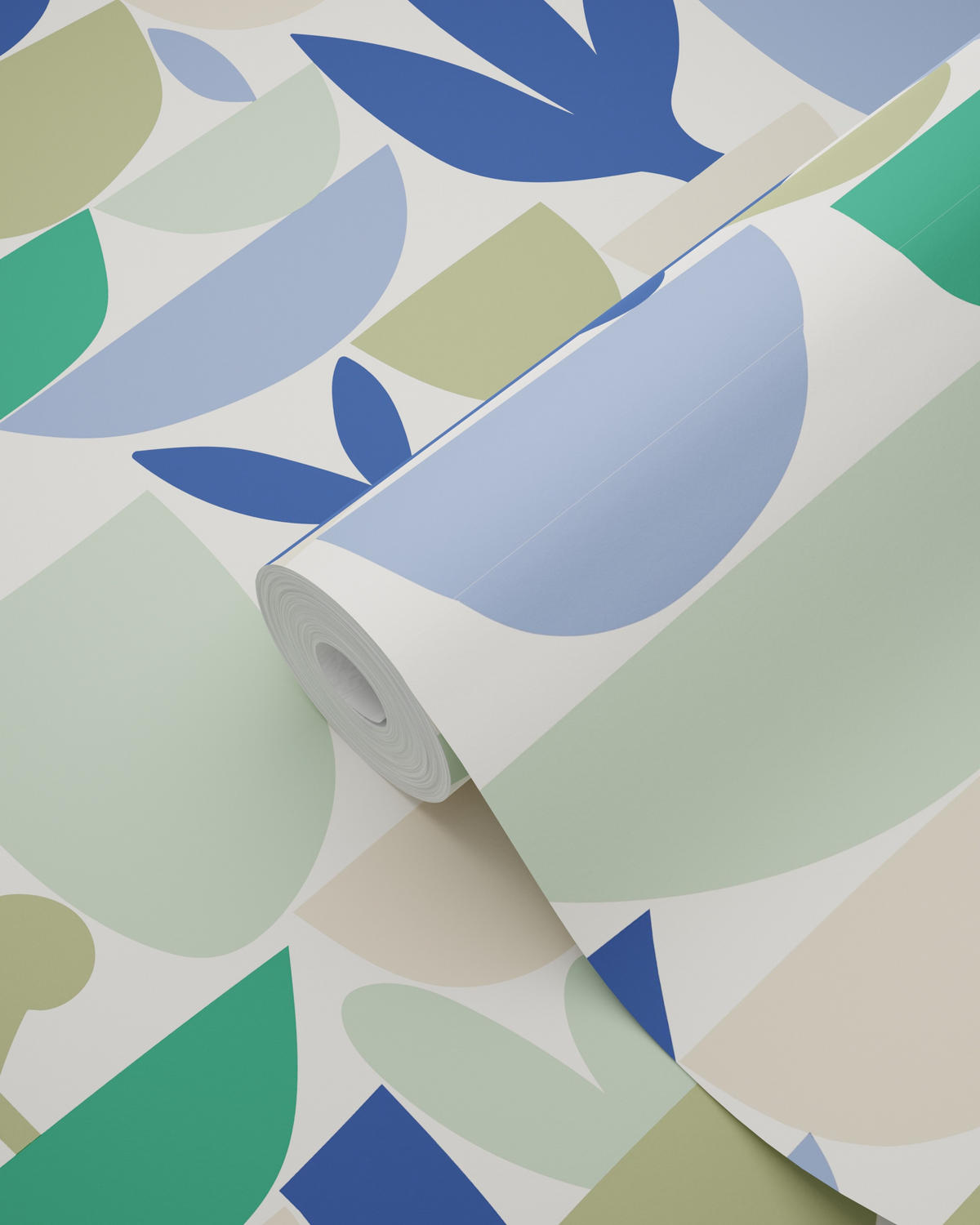 TAPETE Keramik und Pflanzen 50 x 900 cm - Grün, Papier (50/900cm) - ESTAhome