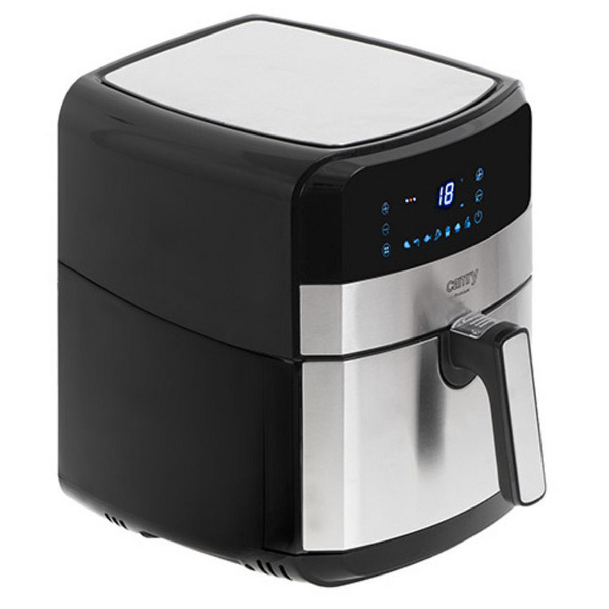 HEISSLUFTFRITTEUSE XXL CR6311, 5L 2500W Airfryer, 9 Programme, Fettfrei Frittieren, 80-200°C, LED Touchscreen, Timer, Abnehmbarer Korb - Silberfarben, Kunststoff (28.5/33.5/36.5cm) - camry