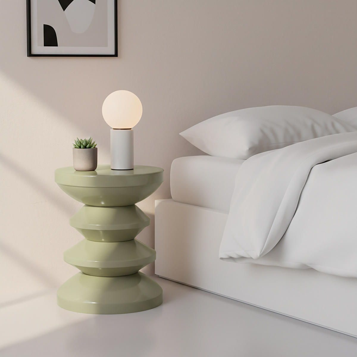 STRANSKA miza - zelena, kovina (35/35/46cm) - Relaxdays