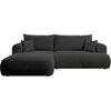 ECKSOFA Ovo Cord mit Cordbezug Dunkelgrau, links - Dunkelgrau/Schwarz, Textil (260/165cm) - Selsey