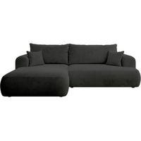 ECKSOFA Ovo Cord mit Cordbezug Dunkelgrau, links - Dunkelgrau/Schwarz, Textil (260/165cm) - Selsey