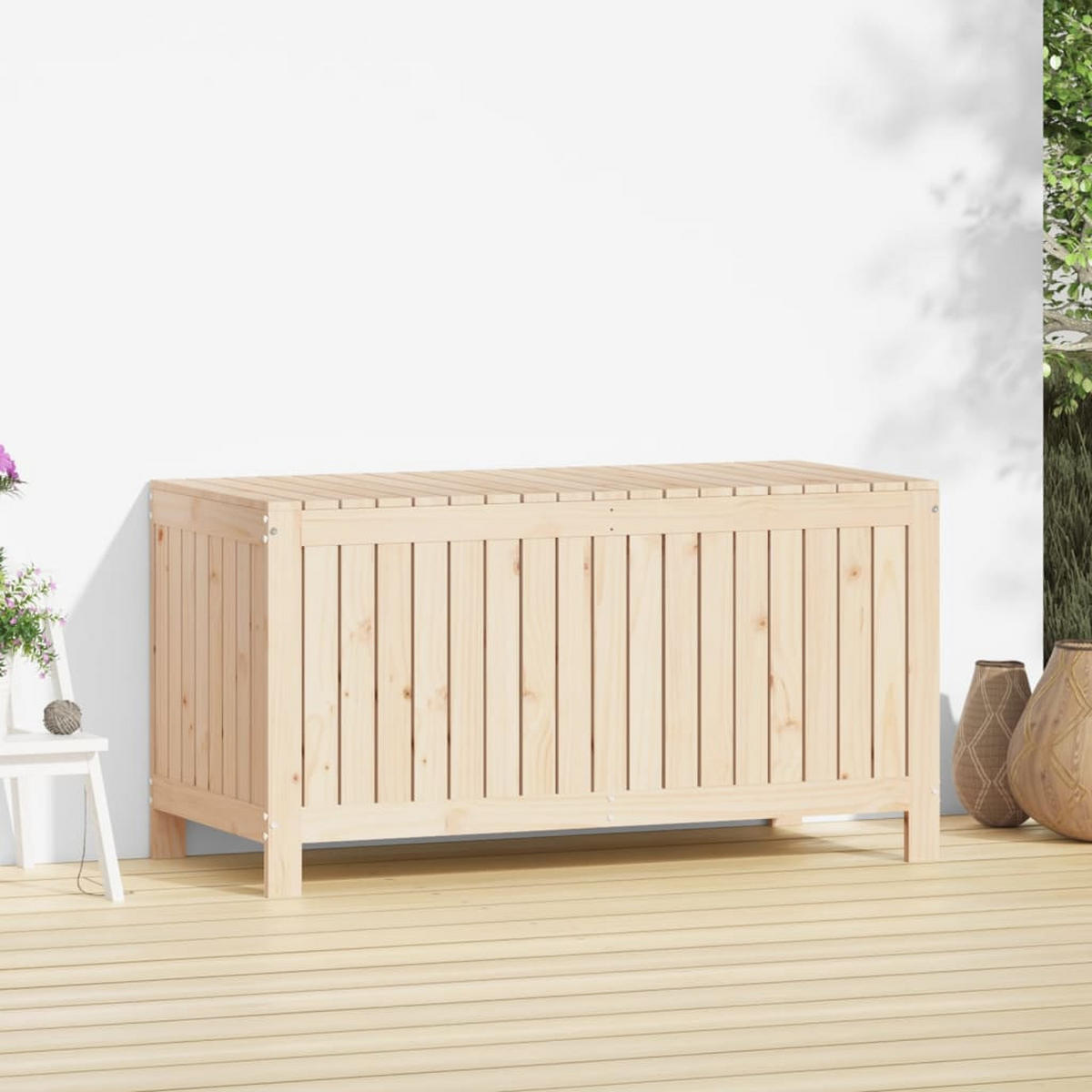 GARTENTRUHE 121x55x64 cm Massivholz Kiefer - Kieferfarben, Holz (121/64/55cm) - furnicato