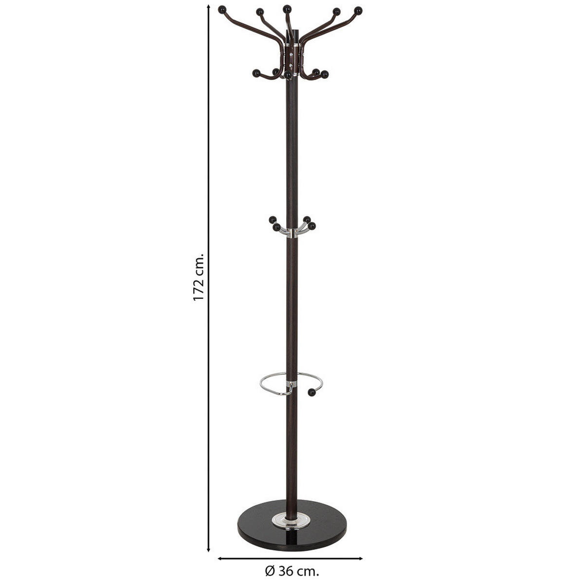 GARDEROBE aus metall 36x172cm - Braun, Metall (36/172/36cm) - Wanderlust