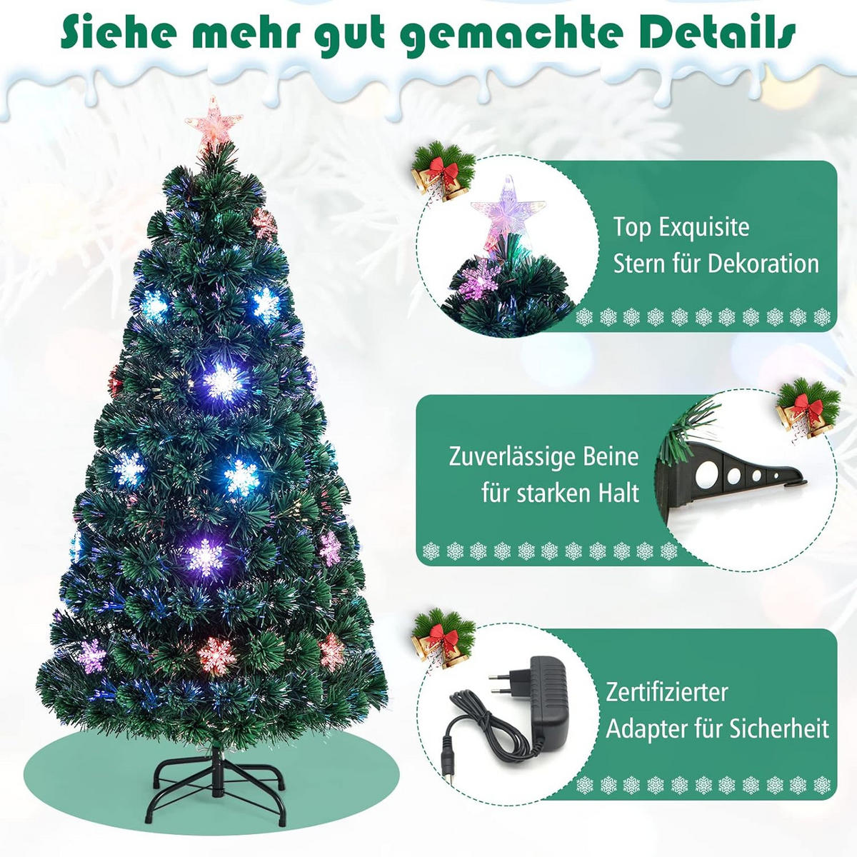 WEIHNACHTSBAUM Grün - Grün, Kunststoff (150cm) - COSTWAY