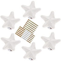 SCHRANKKNOPF Keramik 6er-Set - Weiß, Keramik (3.4/2/3.4cm)