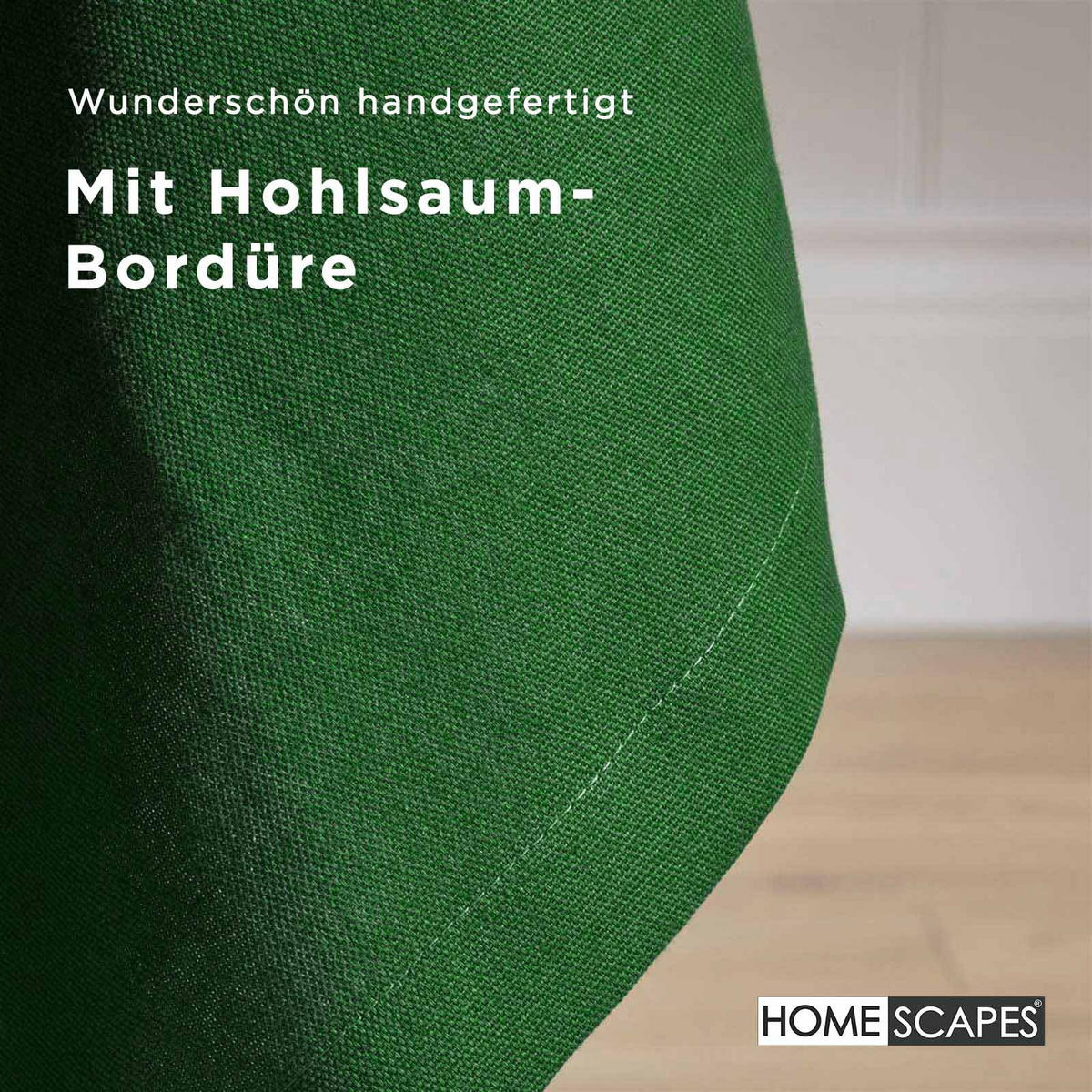 TISCHDECKE dunkelgrün rund 178 cm, 100% Baumwolle - Dunkelgrün, Textil (178/178cm) - Homescapes