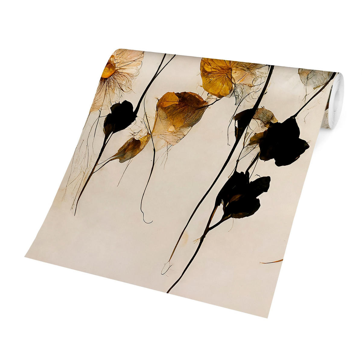 FOTOTAPETE Warme Blüten 288/288 cm - Eichefarben, Papier (288/288cm) - Bilderwelten