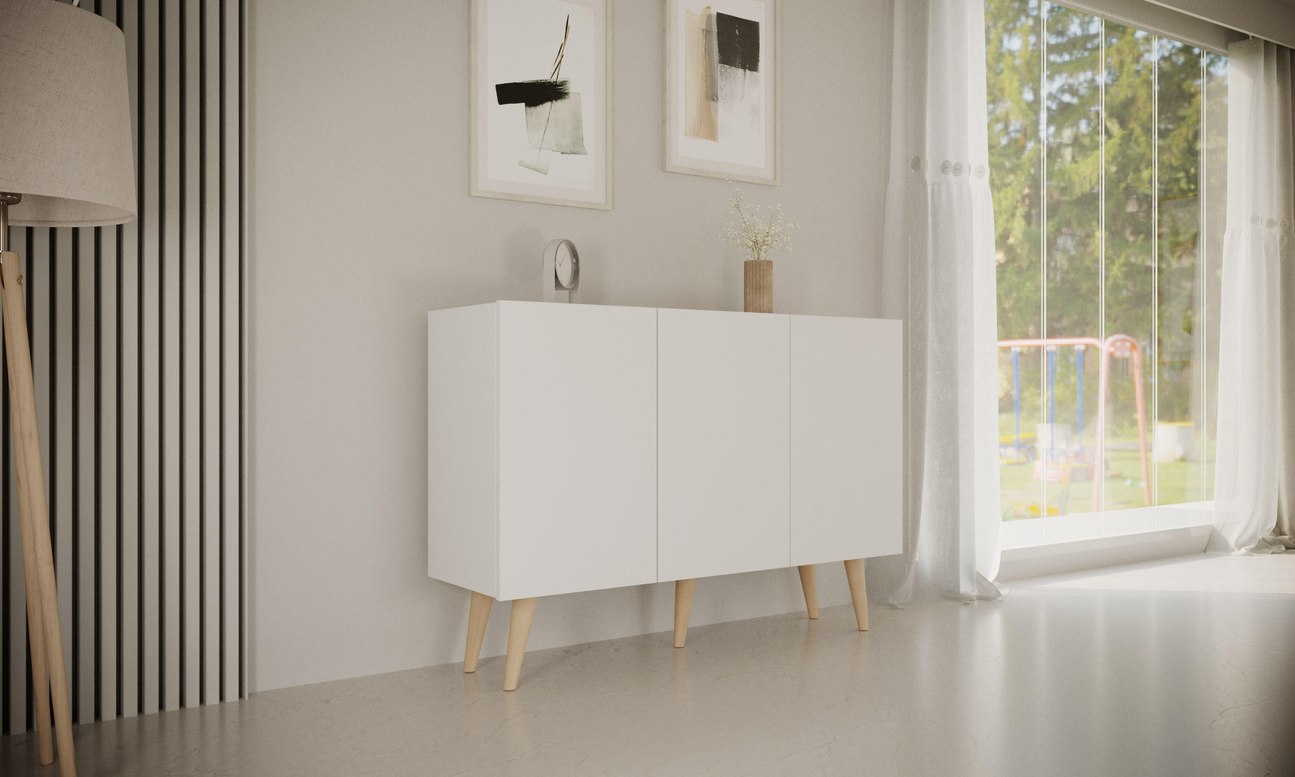 KOMMODE Toronto 39,9/95,5/120 - Weiß, Holzwerkstoff (40/96/120cm) - RAUMHIRSCH FURNITURE