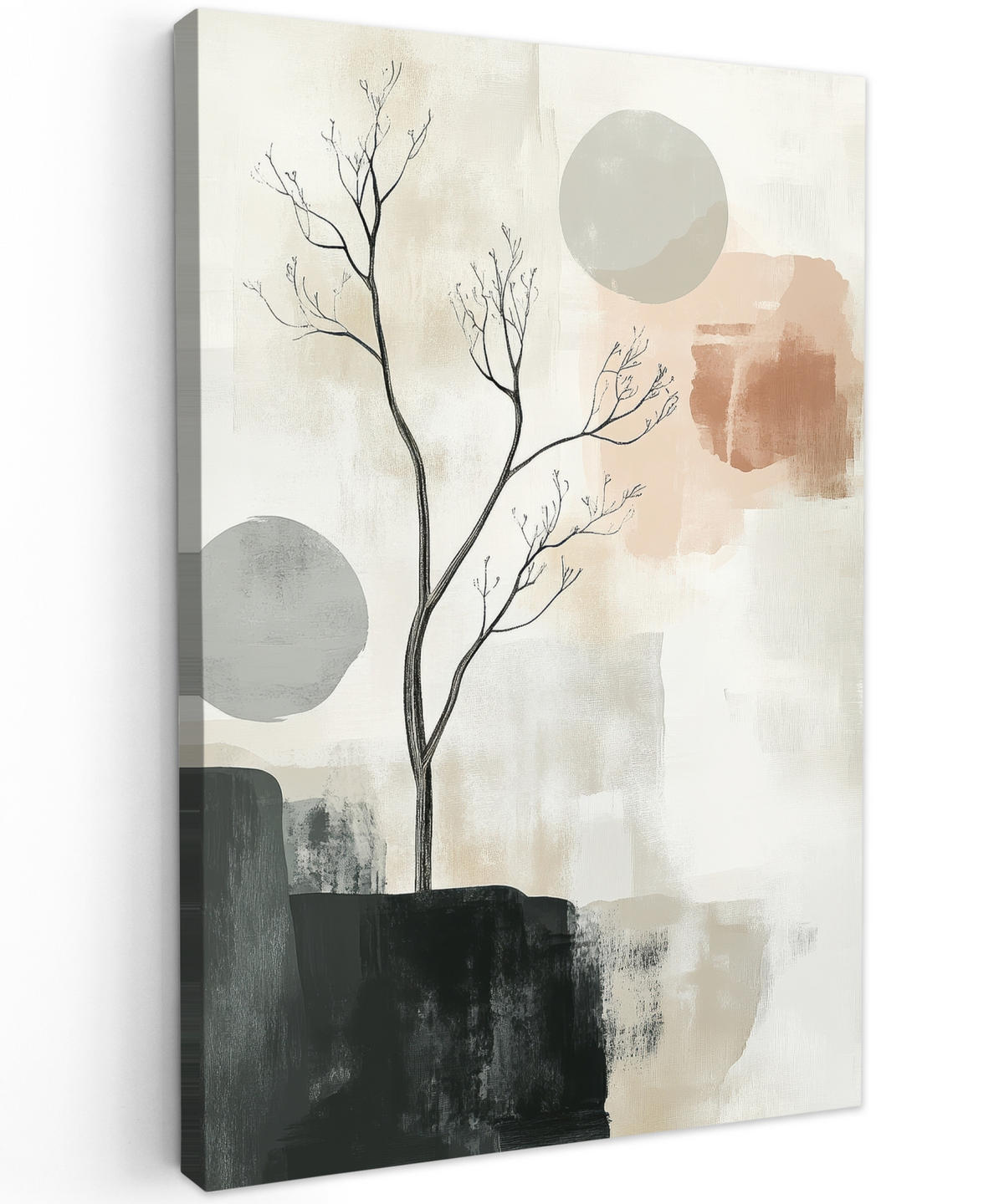 LEINWANDBILD Wabi sabi - Beige - Pflanze 90x140 cm - Sandfarben, Textil (90/140cm) - MuchoWow