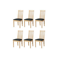 STUHL Roma 10 (6er Set) - Dunkelgrau/Sonoma Eiche, Holz (47/96/43cm) - Leaf Design