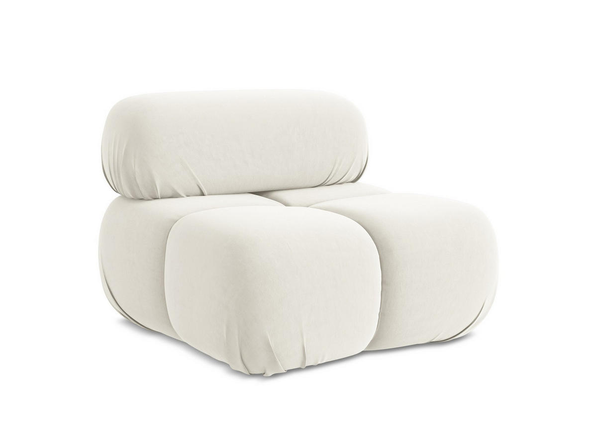 SESSEL Samt Stoff Beige - Beige/Creme, Kunststoff/Textil (96/70/95cm) - Makamii