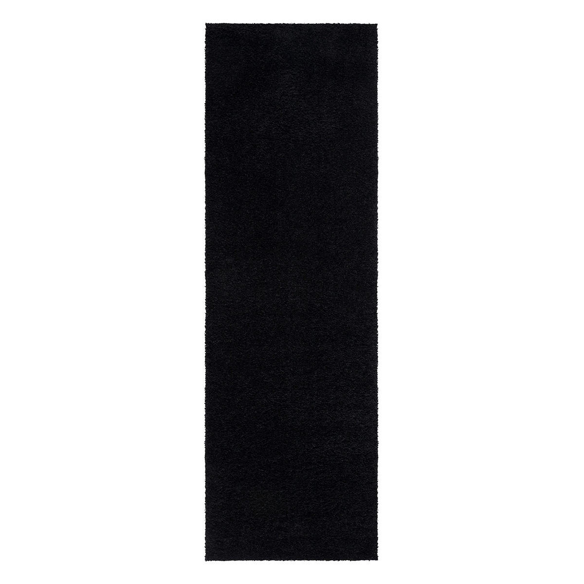 HOCHFLOR-TEPPICH City Shaggy 500 Schwarz 80x300 cm - Schwarz, Textil (80/300cm) - carpet city