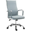 BÜROSTUHL mit Wippfunktion, Hellgrau - Hellgrau, Leder (54/114/62cm) - Vinsetto