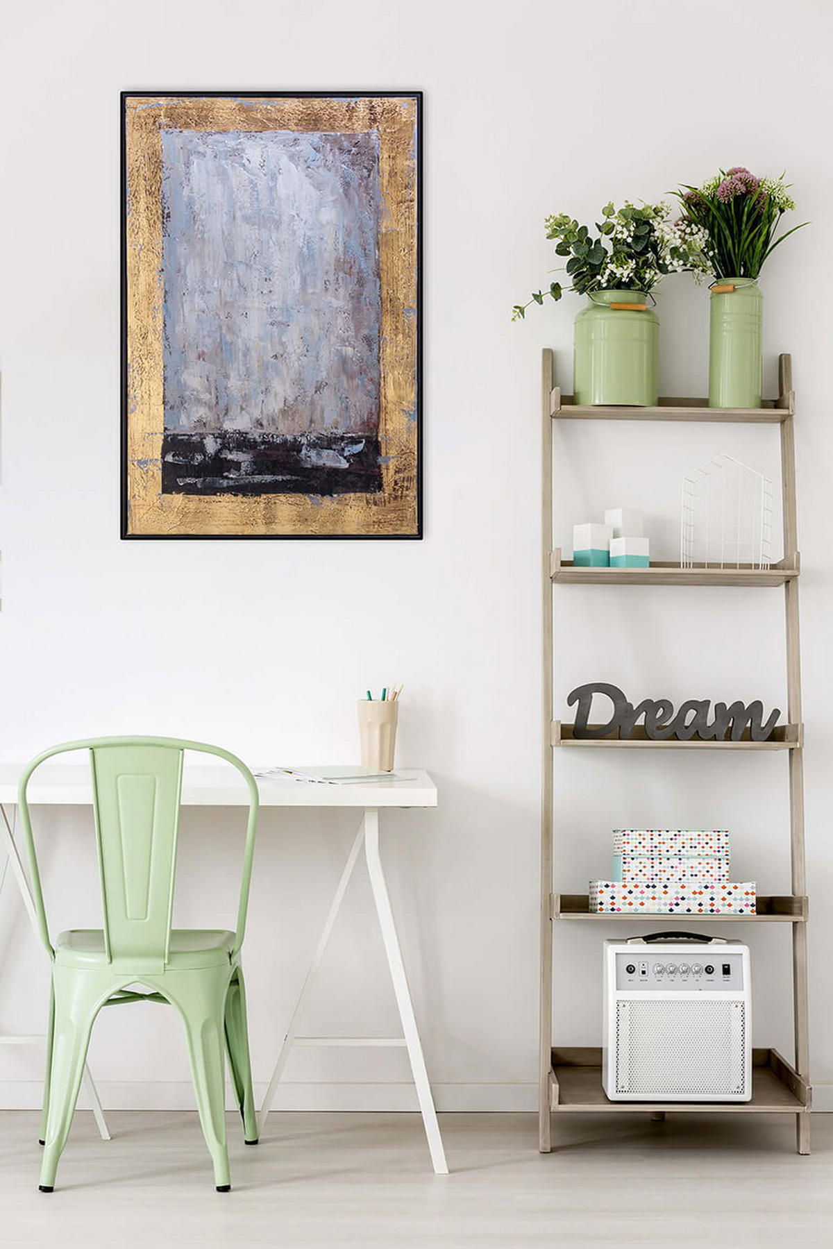 ACRYLBILD HANDGEMALT 60/90 cm - Schwarz/Grau, Textil (60/90cm) - KUNSTLOFT