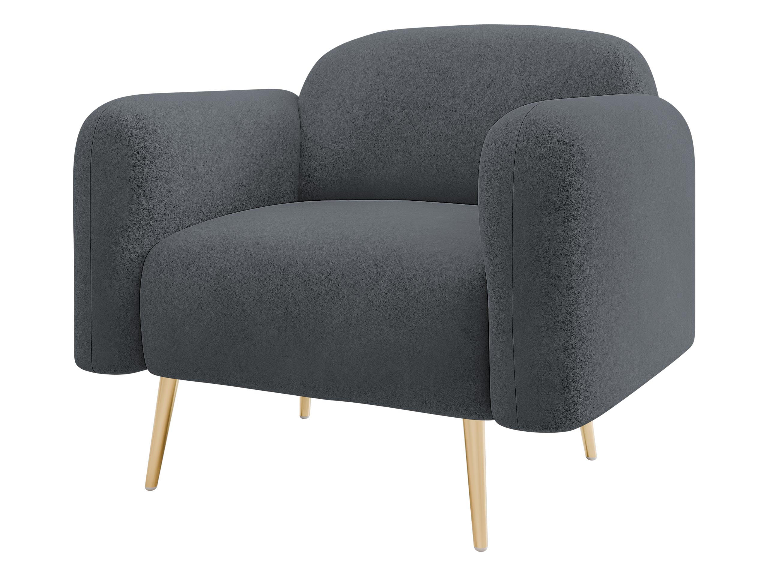 SESSEL Nami 1 - Dunkelgrau/Goldfarben, Holz/Textil (90/75/71cm) - MIRJAN24