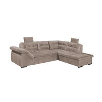 ECKSOFA mit Schlaffunktion und Bettkasten, verstellbare Armlehnen - Sandfarben, Textil (283/217cm) - ed exciting design