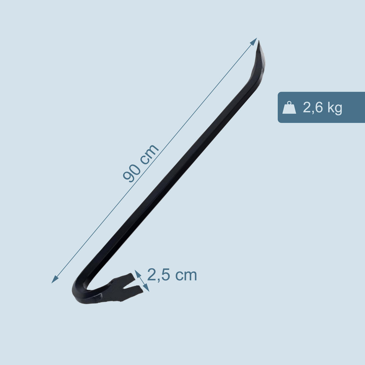 BRECHEISEN - Schwarz, Metall (1/2.5/90cm) - Relaxdays