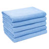 DUSCHTÜCHER, 5er-Set, 70x140 cm, 80% Baumwolle, 20% Polyester, Blau - Hellblau, Naturmaterialien (70/140cm) - Zollner