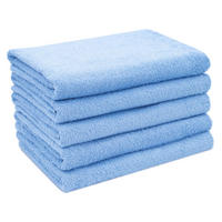 DUSCHTÜCHER, 5er-Set, 70x140 cm, 80% Baumwolle, 20% Polyester, Blau - Hellblau, Naturmaterialien (70/140cm) - Zollner