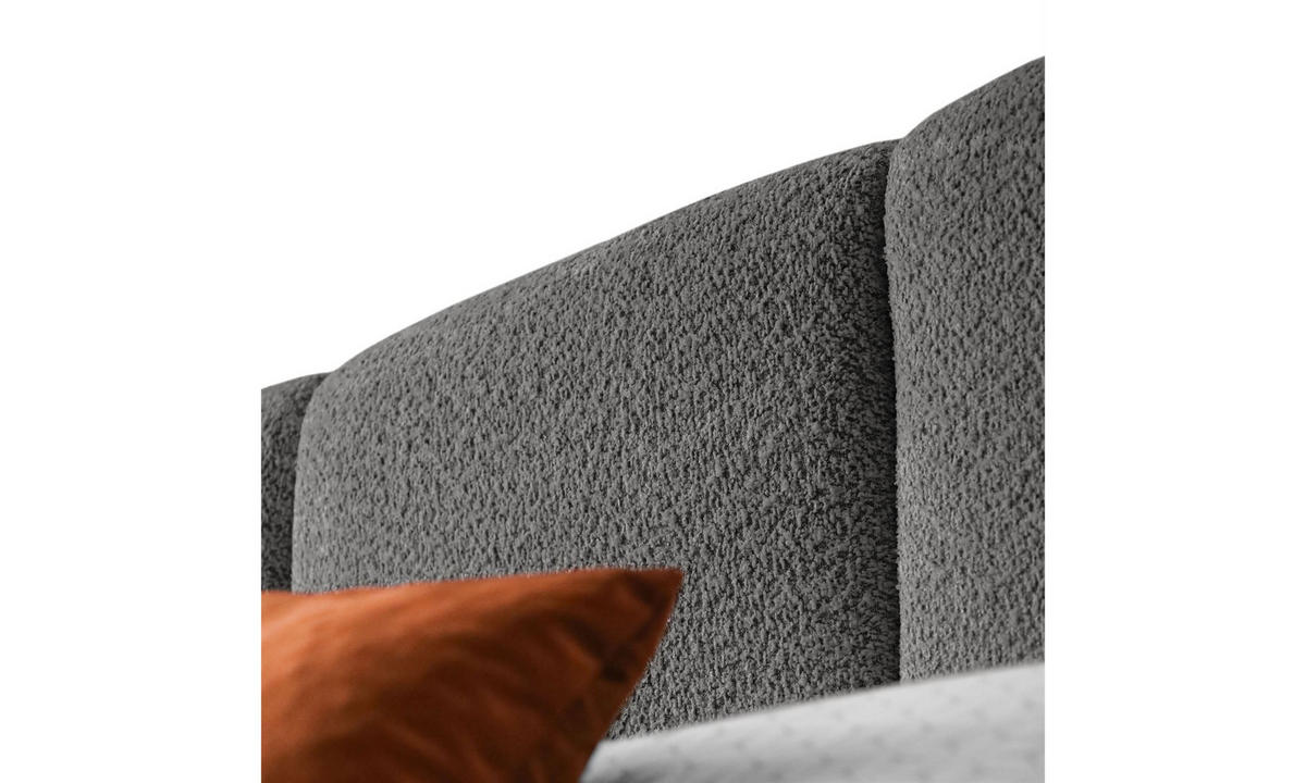 POLSTERBETT ELENA 160x200 cm Dunkelgrau (Anthology 18), 34 Holzlatten, Kopfteil 108 cm - Grau, Textil (160/200cm) - Lookway