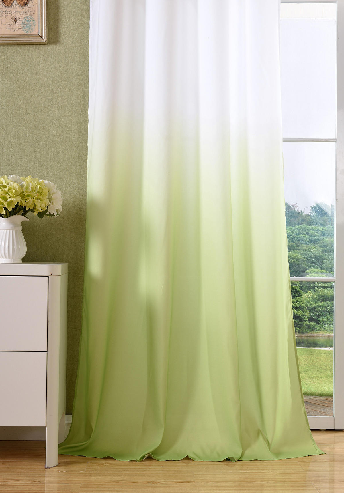 VORHANG FARBVERLAUF HxB 245x140 cm Apfelgrün - Hellgrün, Textil (140/245cm) - Gardinenbox