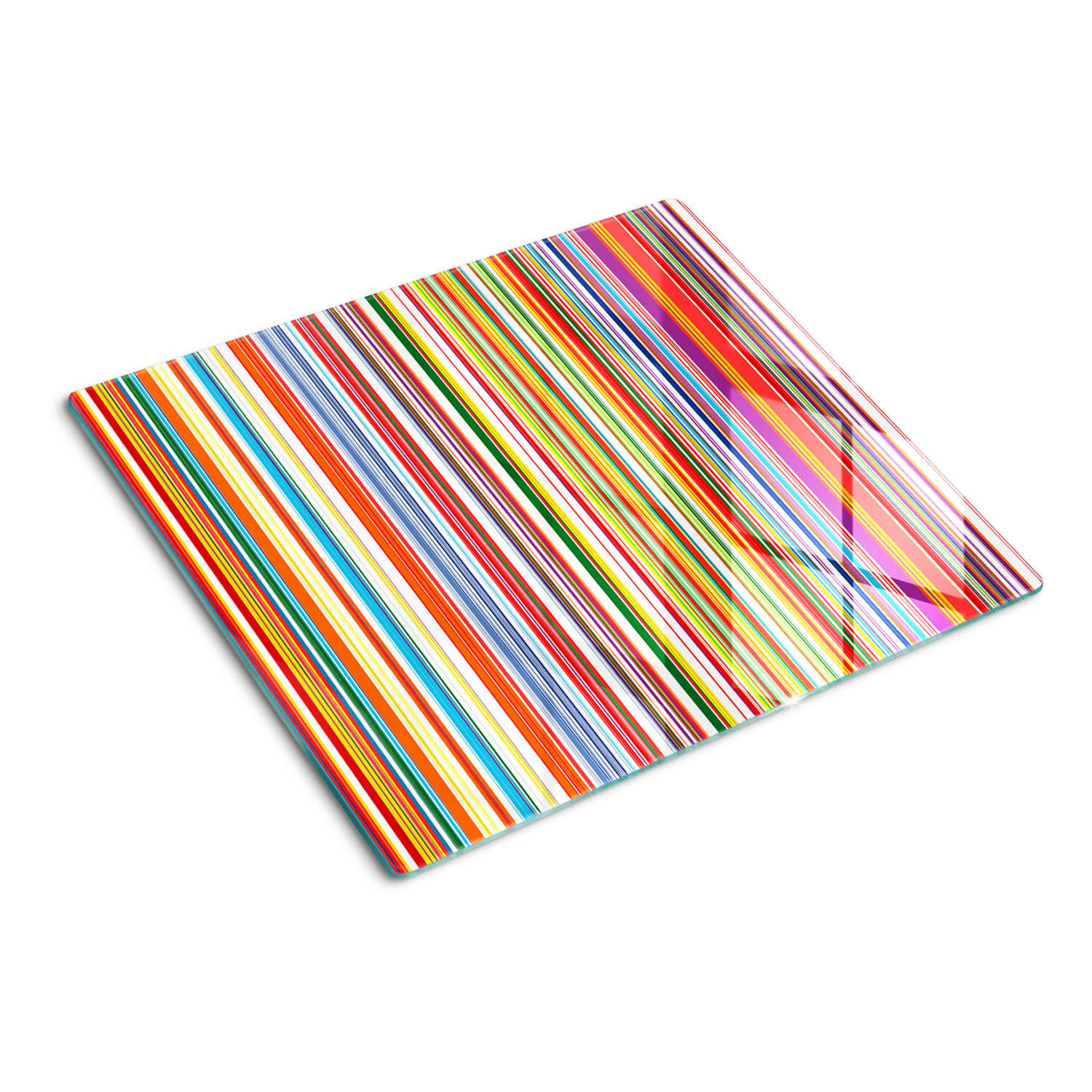 GLASPLATTE 60x52 cm Farbige Streifen - Multicolor, Glas (60/0.4/52cm) - TULUP