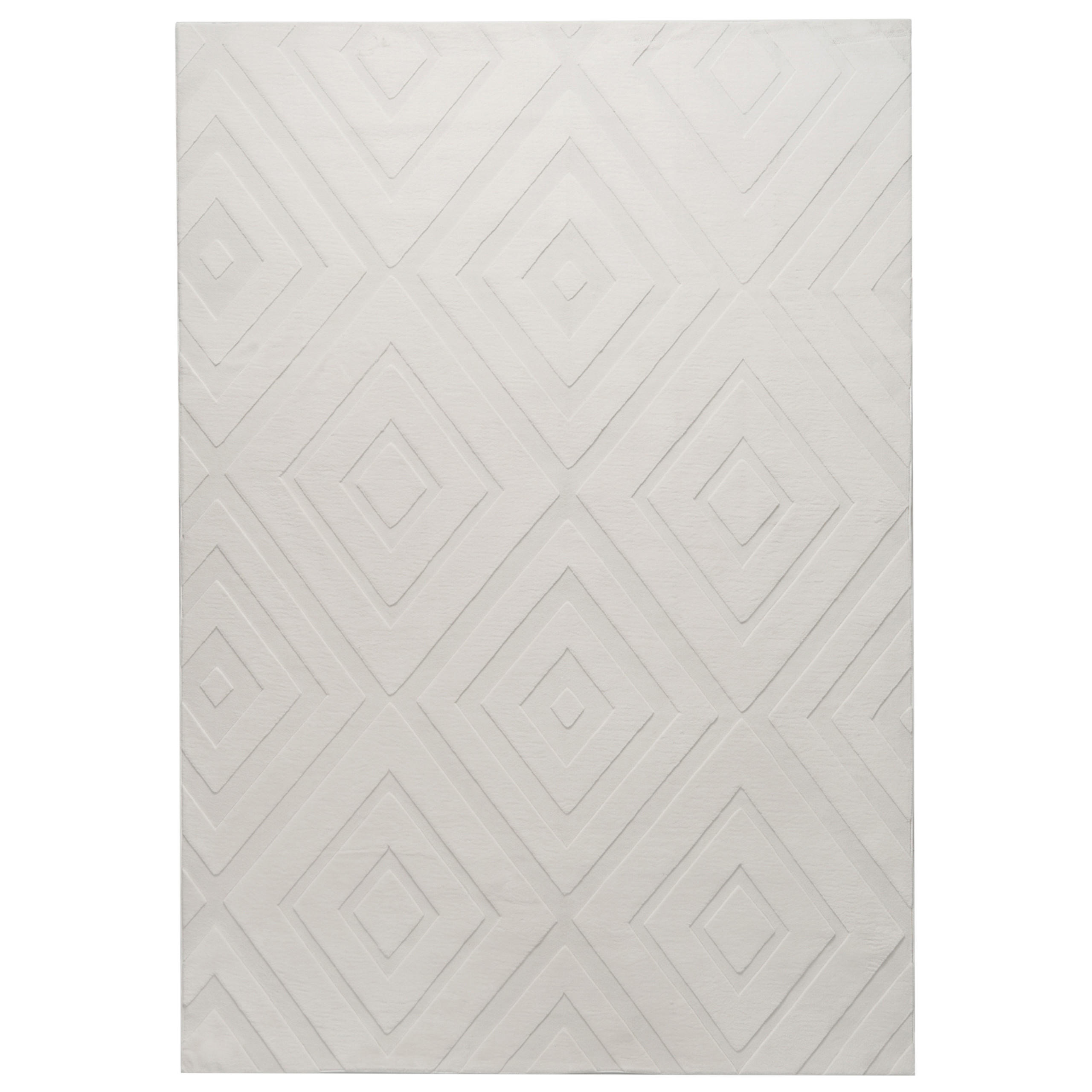 TEPPICH Cremeweiß 160/230 cm Borah - Creme/Weiß, Textil (160/230cm) - Beliani