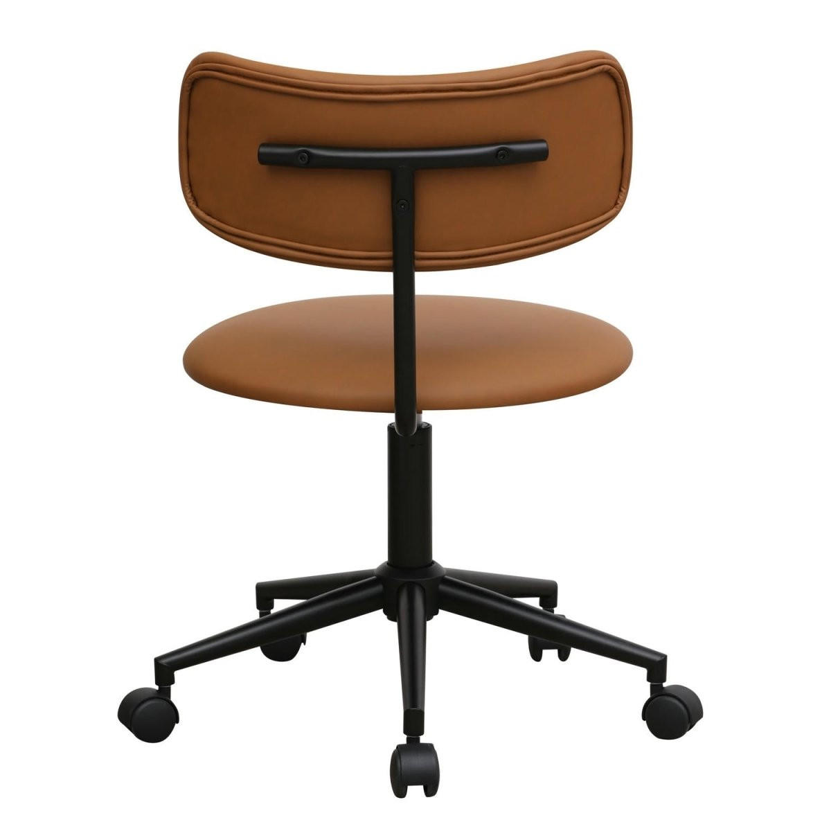 DREHSTUHL höhenverstellbar in Kunstleder Cognacbraun - Schwarz/Braun, Textil/Metall (56/74/57cm) - Furnhouse