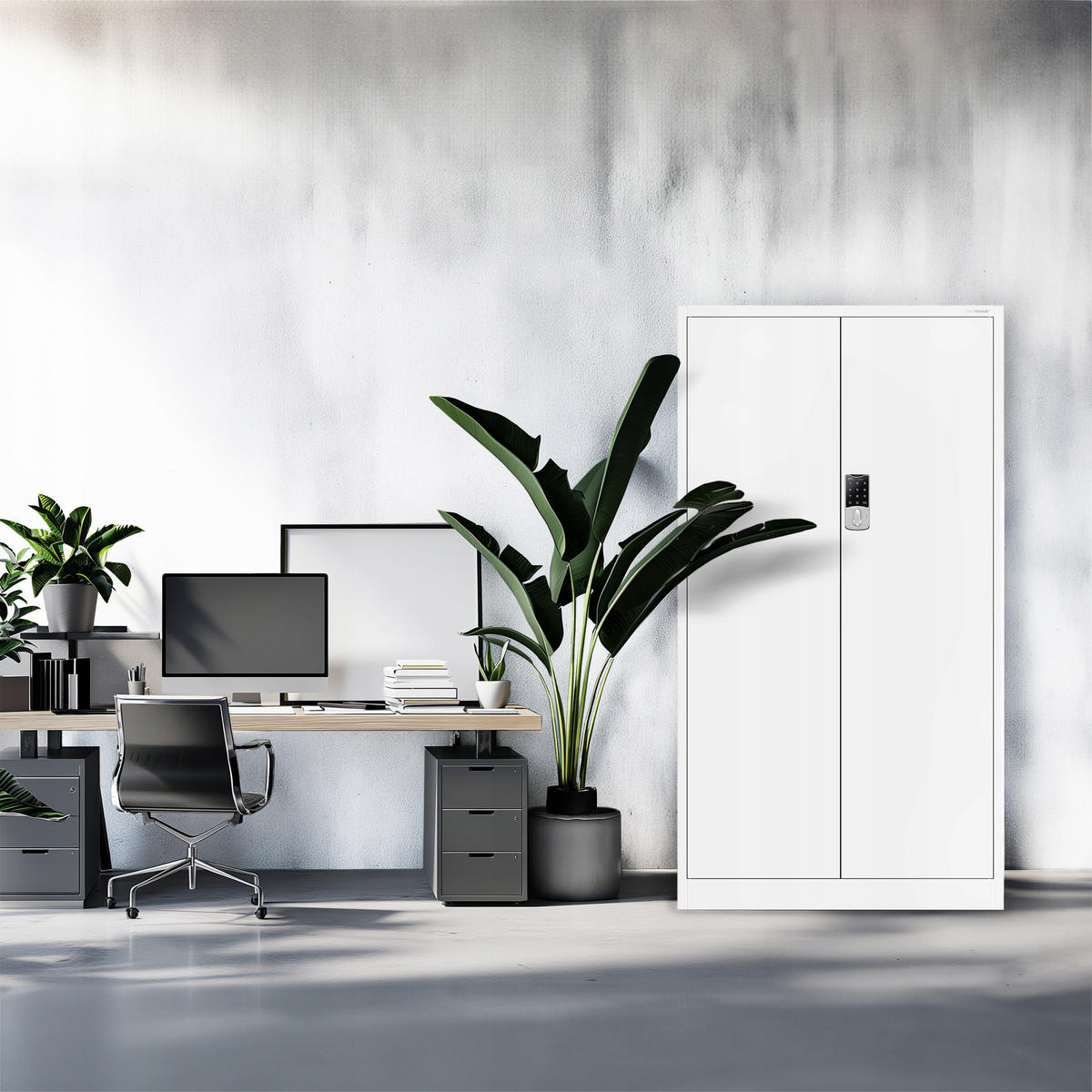 AKTENSCHRANK Daniel - Weiß, Metall (90/185/40cm) - Jan Nowak